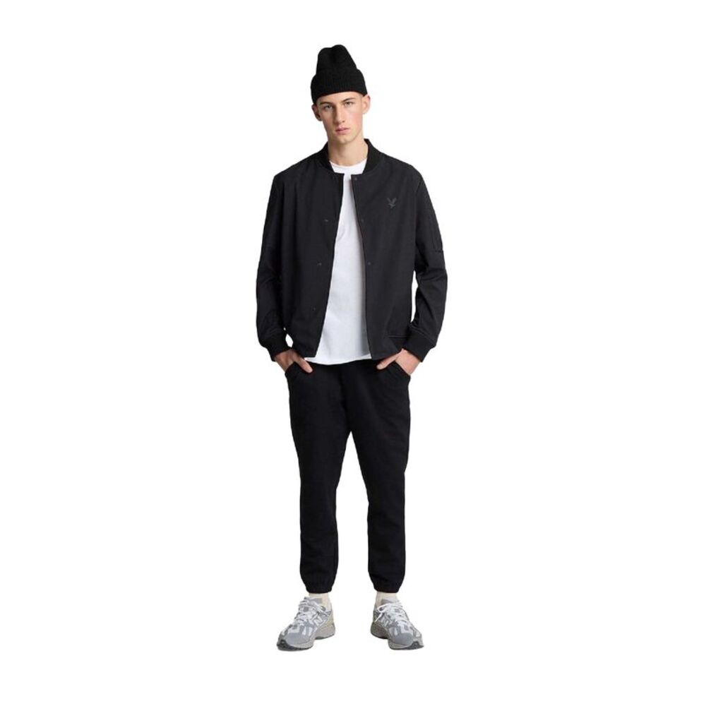 Lyle & Scott Mens Ribbed Waistband Sweatpants / Black